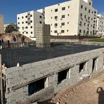Blockwork going up on a Viola Housing site under construction
